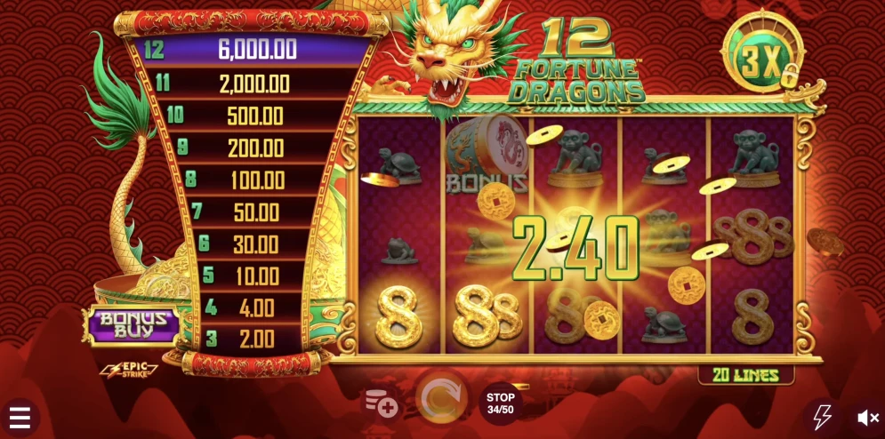 12 Fortune Dragons Slot