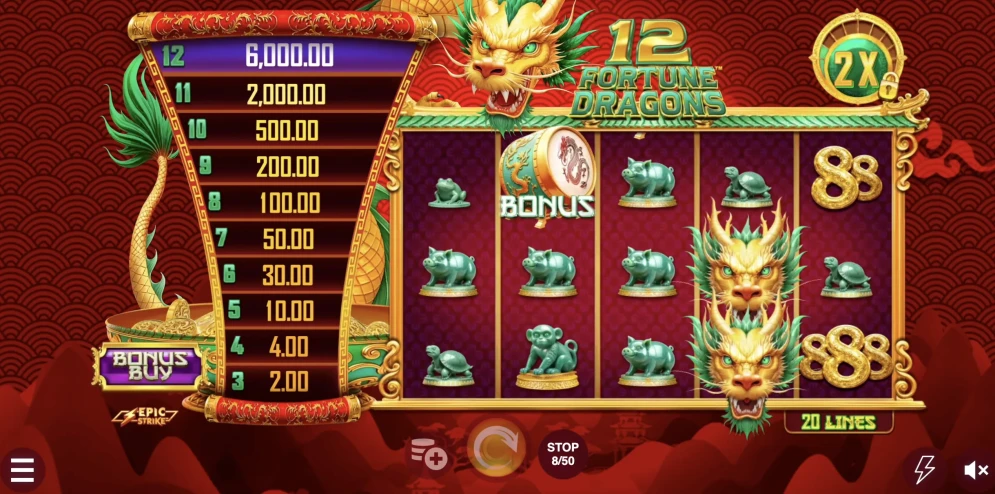 12 Fortune Dragons