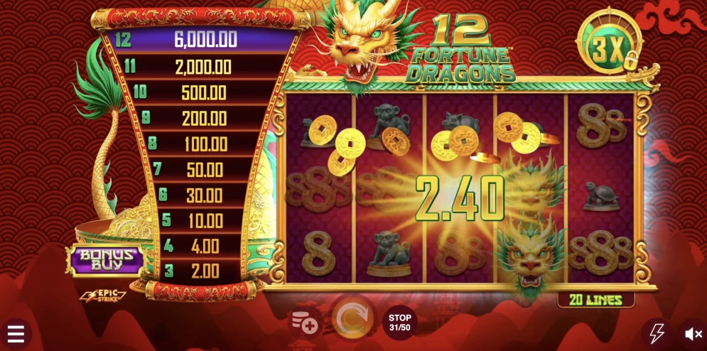 12 Fortune Dragons Slot